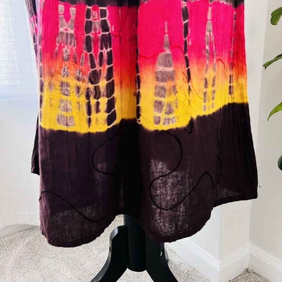 Advanced Apparels Vibrant Multicolor Tie-Dye Midi Dress. One Size. EUC. - Picture 4 of 7